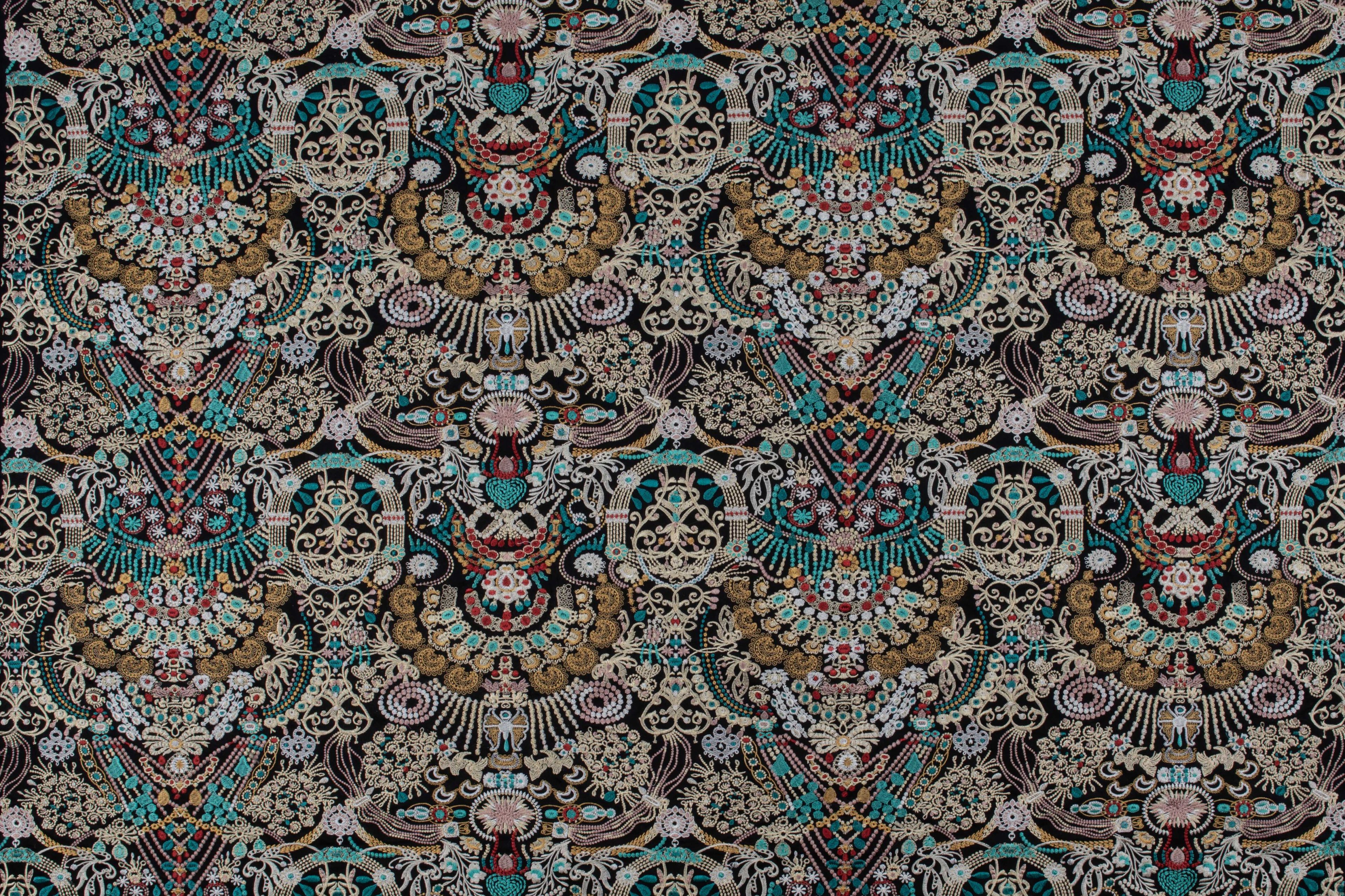 Многоцветная хлопковая вышитая ткань LELIEVRE Jean Paul Gaultier - La Croisière s'amuse ARCH-00078632 - Вид №1