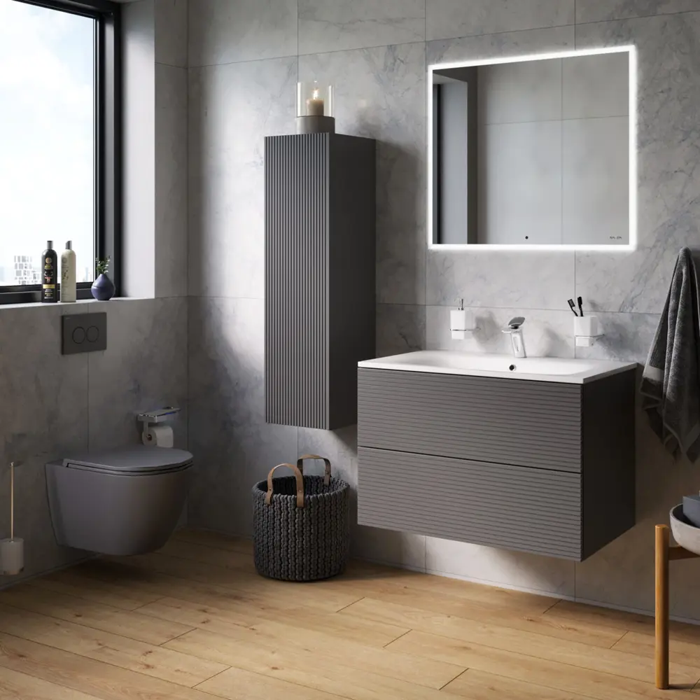 AM.PM Struktura - Подвесная тумба под раковину 60 см в цвете графит 86746449 STLM-0071205 - Вид №9