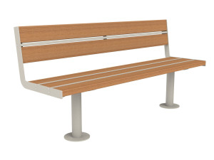 Скамья из окуме со спинкой