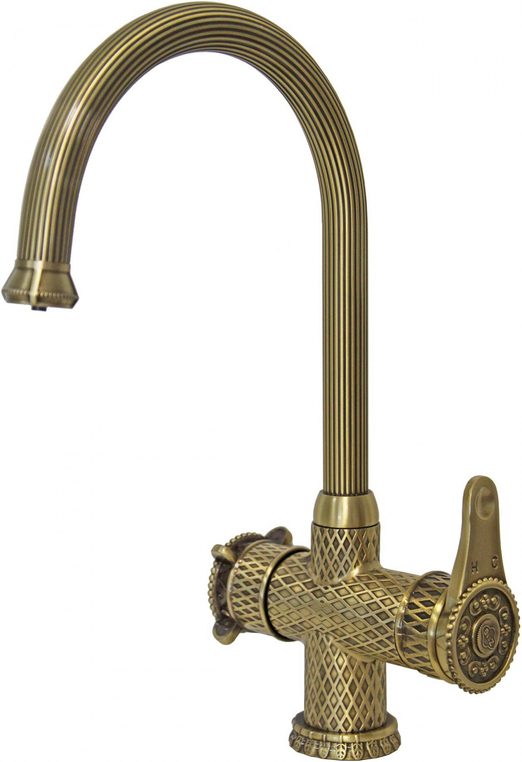 Смеситель ZorG Antic A 51 KF-BR для кухонной мойки, бронза