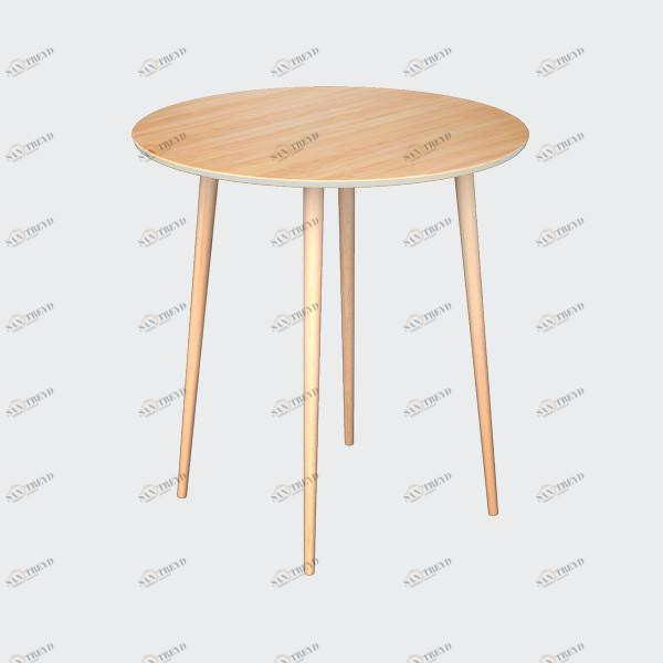 Обеденный стол круглый шпон белый 80 см "Спутник" WOODI  00-3966035 Бежевый;белый 