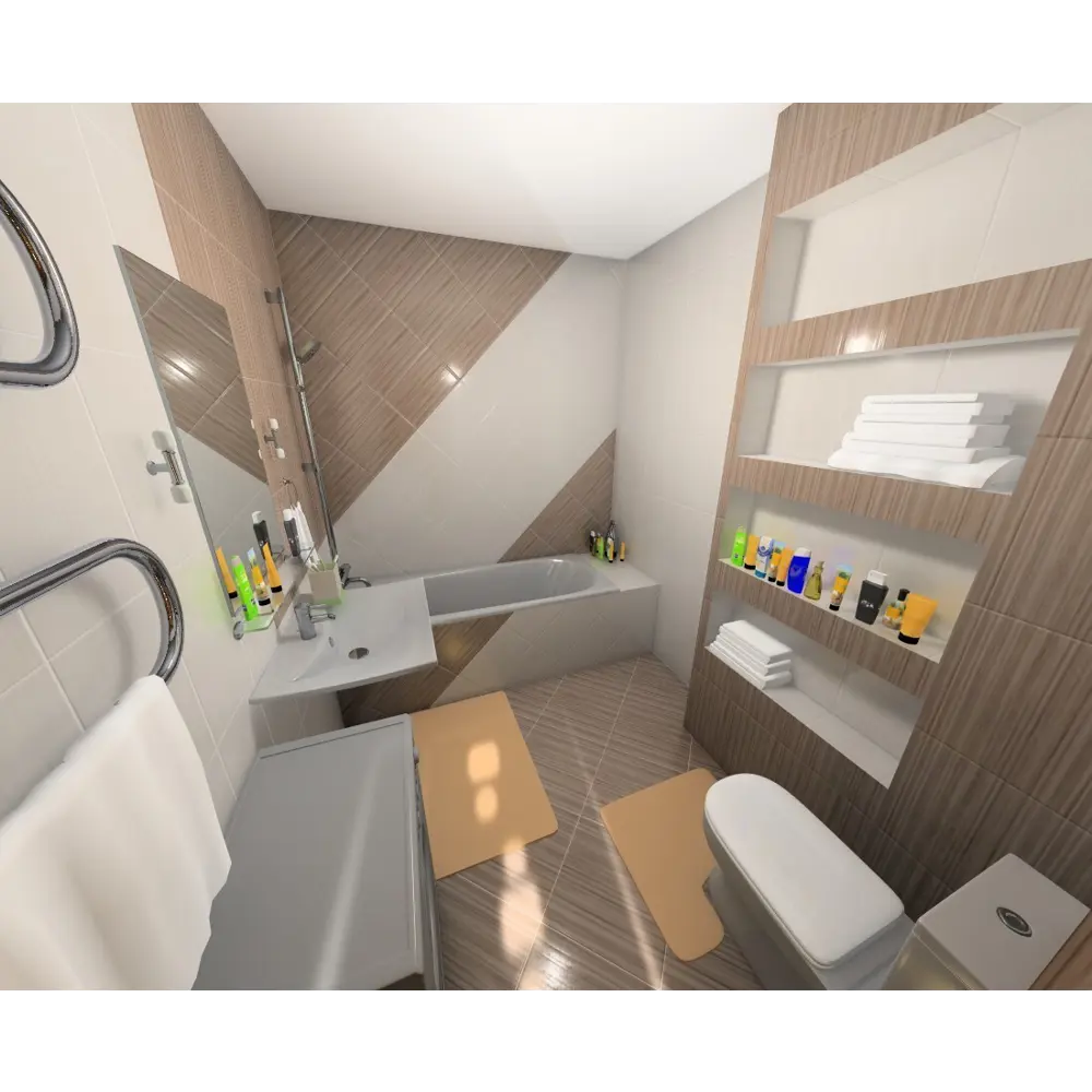 Плитка настенная Golden Tile Зебрано 25x40 см 1.6 м² цвет бежевый цвет 82958223 STLM-2149512 - Вид №4