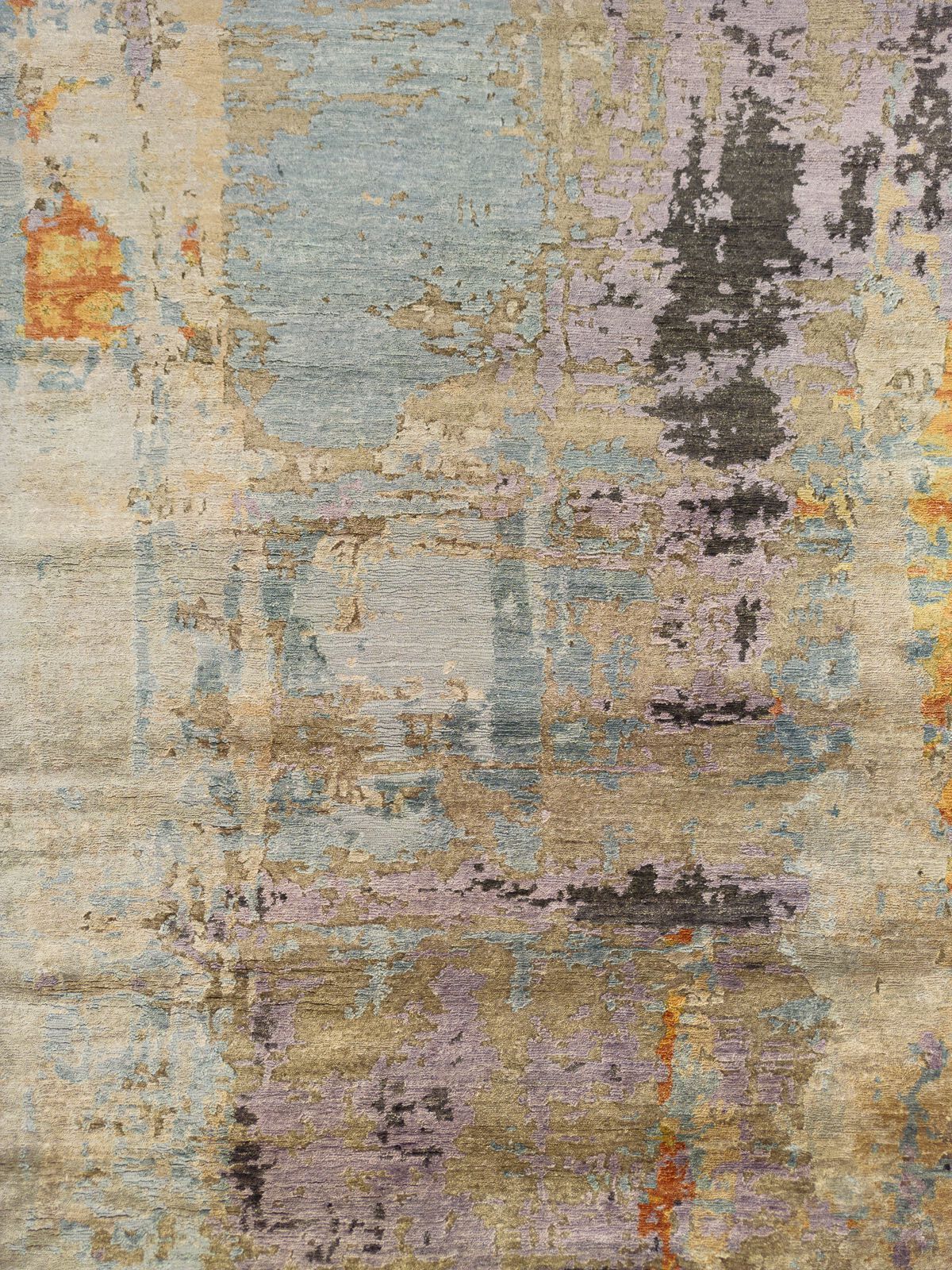 Индийский Шелковый и хлопковый ковер Mantellassi 1926 ORANGE ABSTRACT ARCH-00037698 - Вид №2