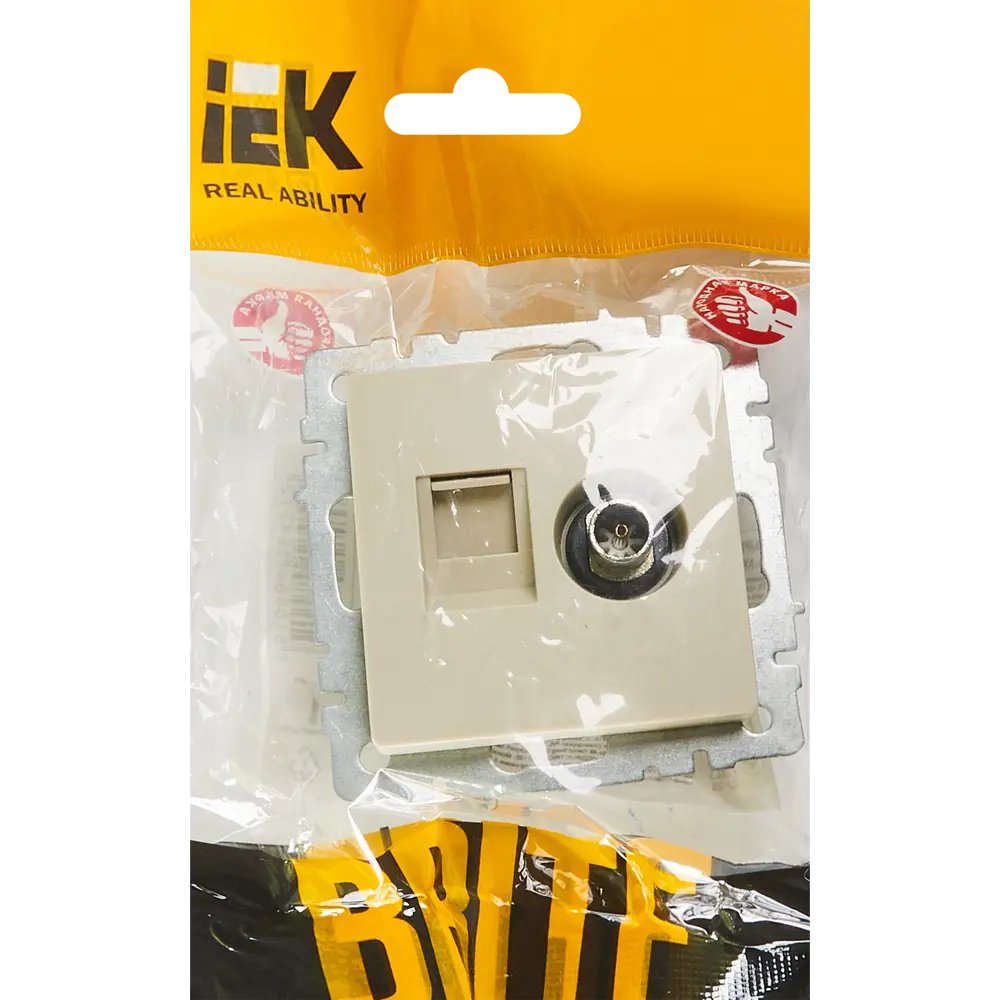 Розетка TV двойная IEK Brite для скрытого монтажа с подключением RJ45 87761515 STLM-1113111 - Вид №5