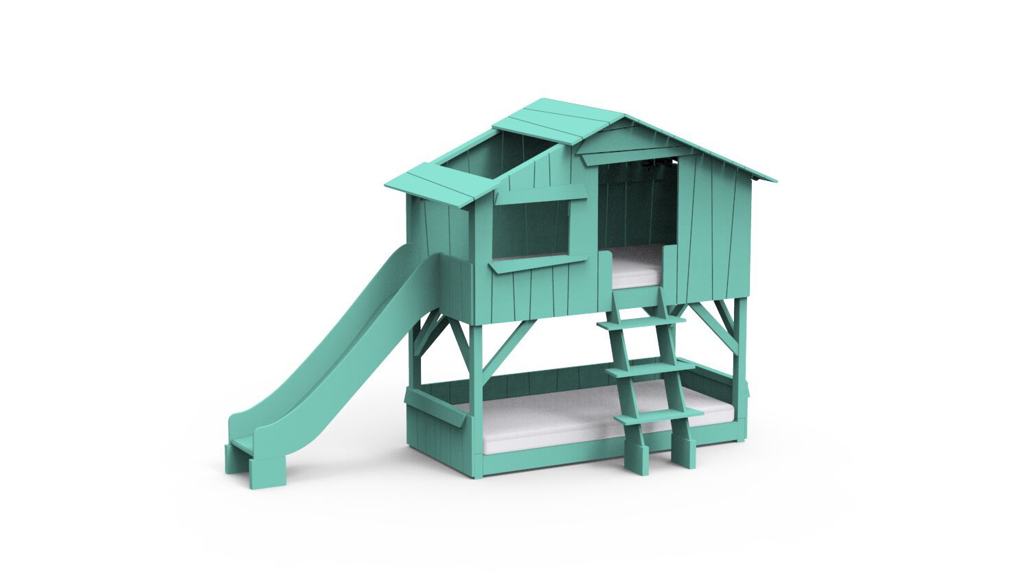 МДФ двухъярусная кровать с горкой Mathy by Bols TREEHOUSE BEDS &amp ARCH-00072798 - Вид №26