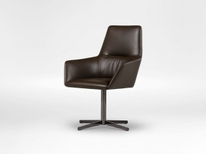 4-спицевое кожаное вращающееся офисное кресло