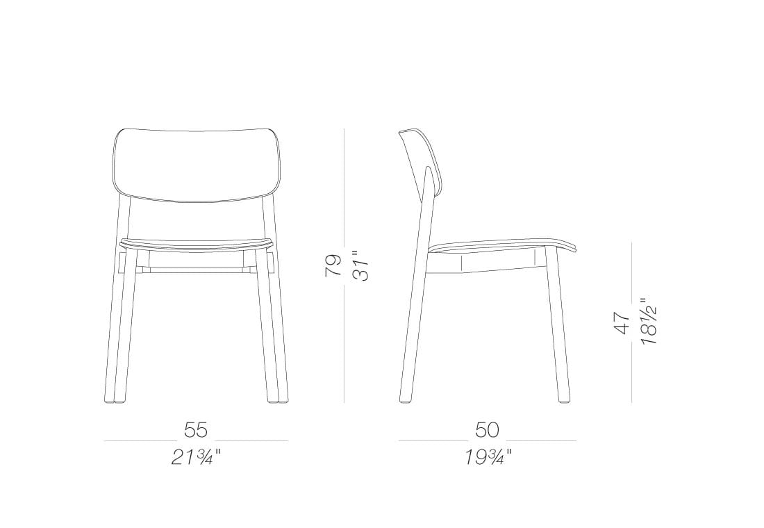 Деревянный штабелируемый стул с мягким сиденьем Lapalma OIVA ARCH-00064356 - Вид №2