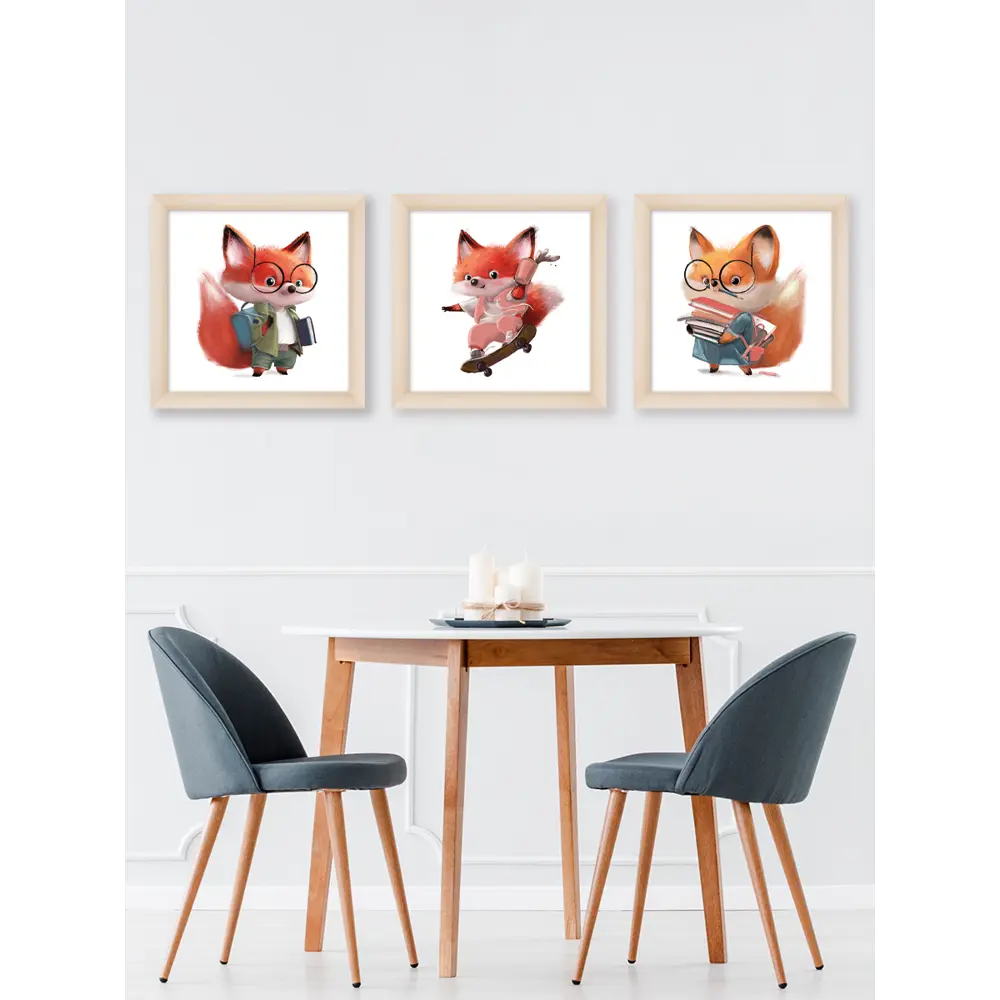 Модульная картина Лисята 40x40 см 3 шт. 86327433 STLM-2188943 POSTERMARKET  - Вид №3