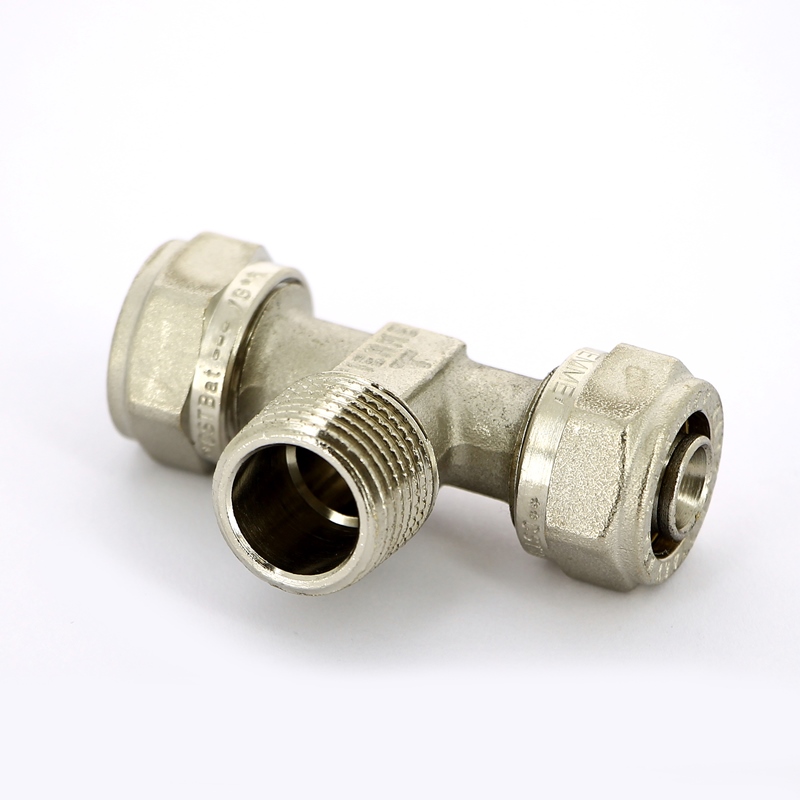 Тройник обжим-Н никелированный TIEMME 16х1/2"х16 1600038 - Вид №1