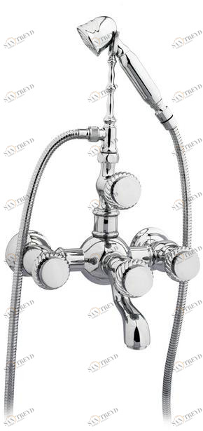 Bronces Mestre Настенный смеситель для ванны на 2 отверстия с ручным душем Retro 035416.g00.50