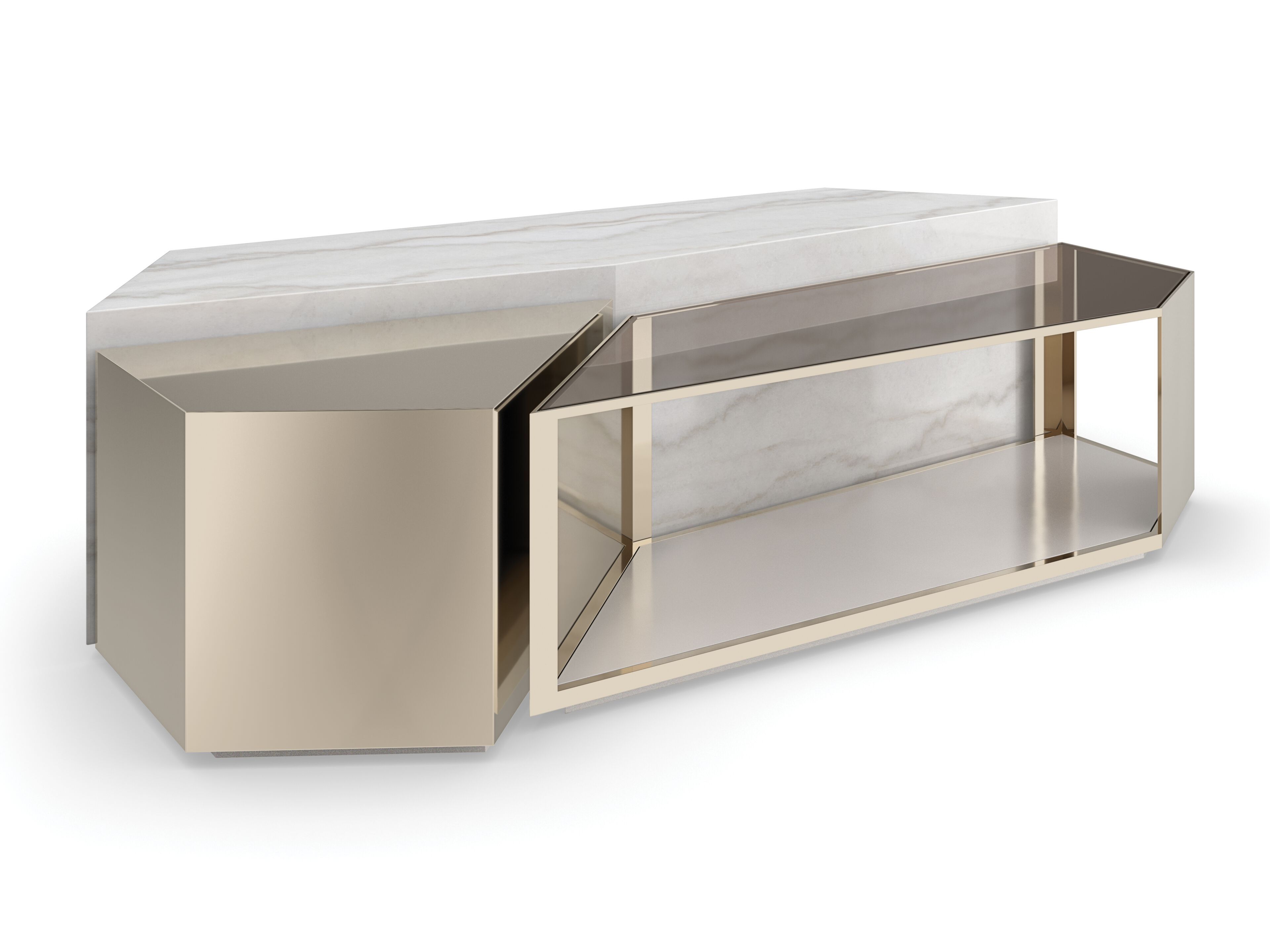 Металлический и стеклянный журнальный столик Caracole REFRACTION ARCH-00147559