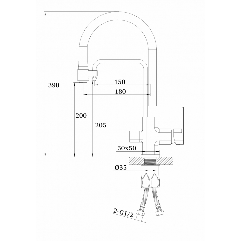 GZ 12026C Смеситель для кухни с подключением к фильтру с питьевой водой Ganzer Хром Ganzer Германия 13974 - Вид №2