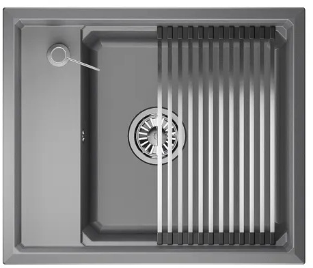 KS-6004, АЛЮМИНИУМ, кухонная мойка, кварц