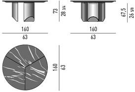 Minotti Круглый мраморный стол для гостиной Wedge sun-id-1384221 - Вид №8
