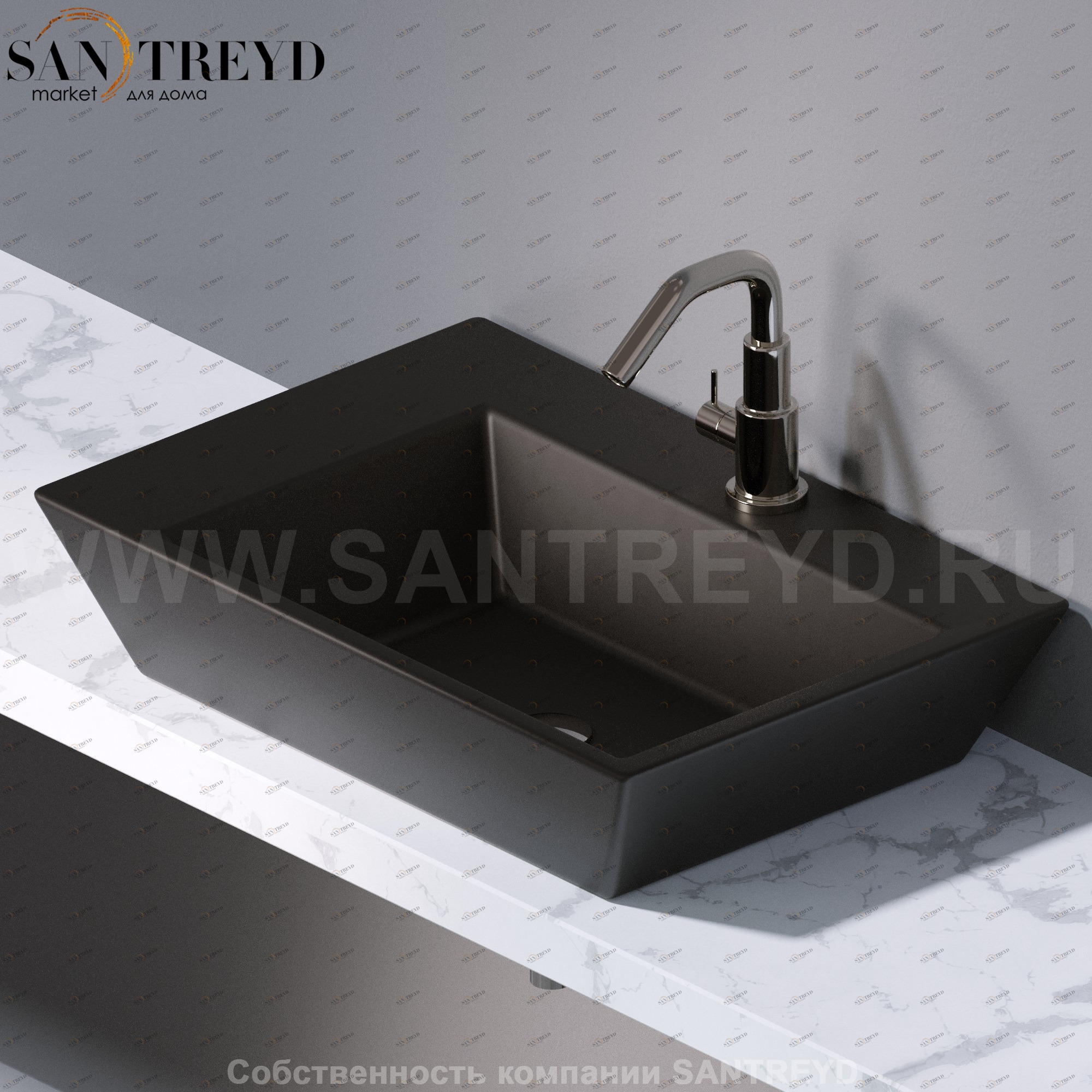 L291105 Подвесная раковина настенная прямоугольная A. e T. Italia PRISMA черная AeT ITALIA