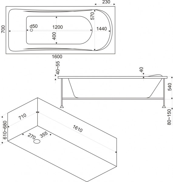 ВГ00222 Ванна Bas Стайл Santreyd - Вид №1