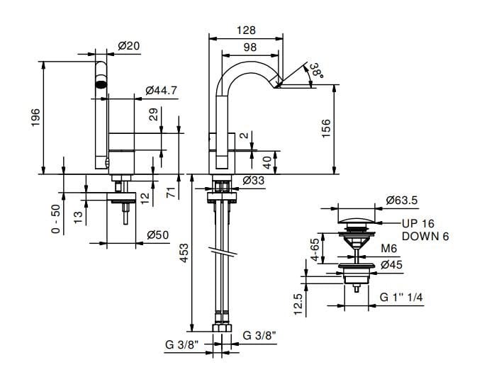 Смеситель для раковины с одним отверстием ABOUTWATER AA/27 ARCH-00129956 - Вид №3
