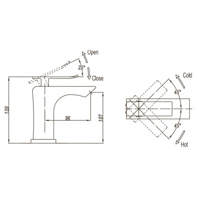 Смеситель на раковину TICINO TIC-LVM-CRM BELBAGNO  - Вид №1