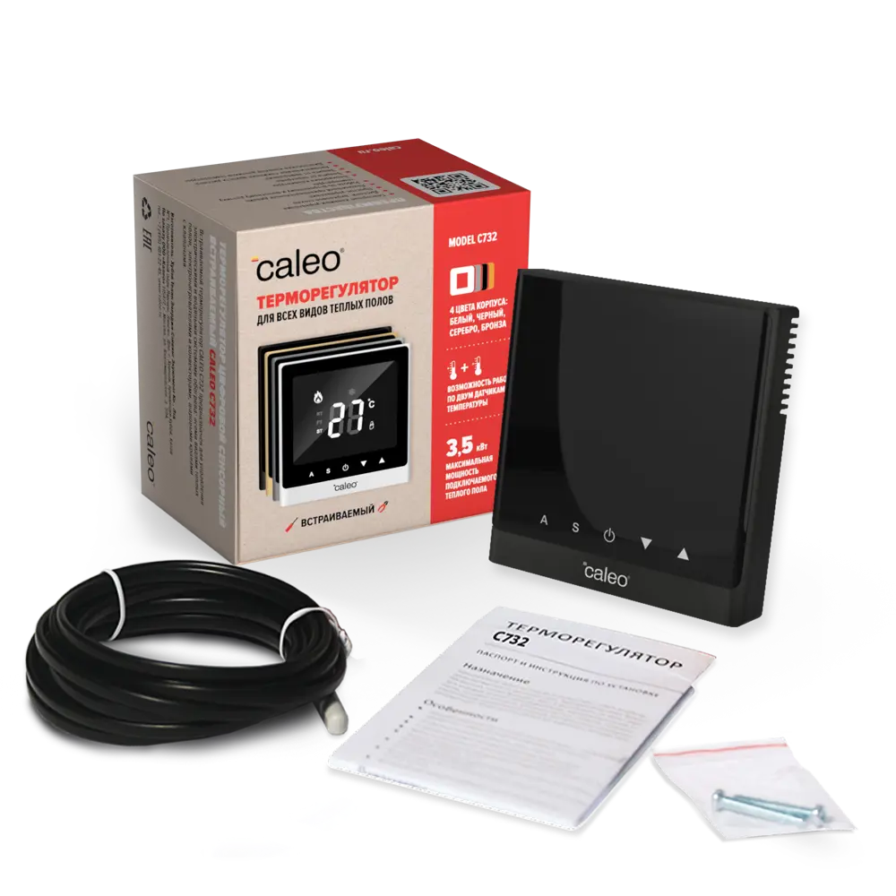 CALEO C732 - Цифровой терморегулятор для теплого пола черный 86480623 STLM-0069097 - Вид №5