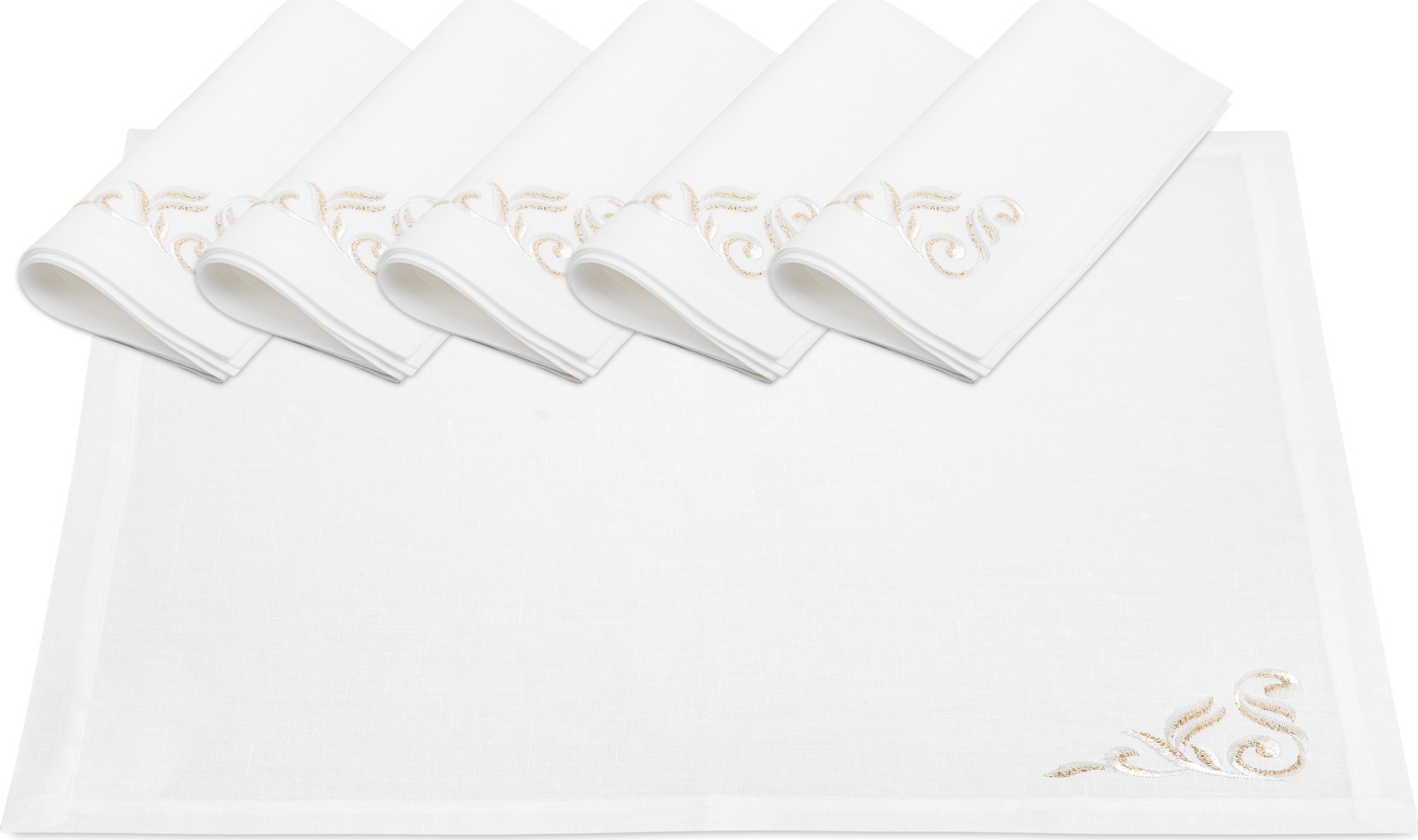 10618370 Weissfee Набор салфеток Weissfee "Монтрё" 45х45см, 6шт (снежное шампанское) Лён 