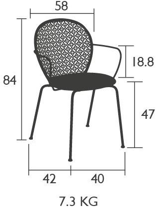 Fermob Штабелируемый стул с подлокотниками со встроенной подушкой Lorette 5722 - Вид №5
