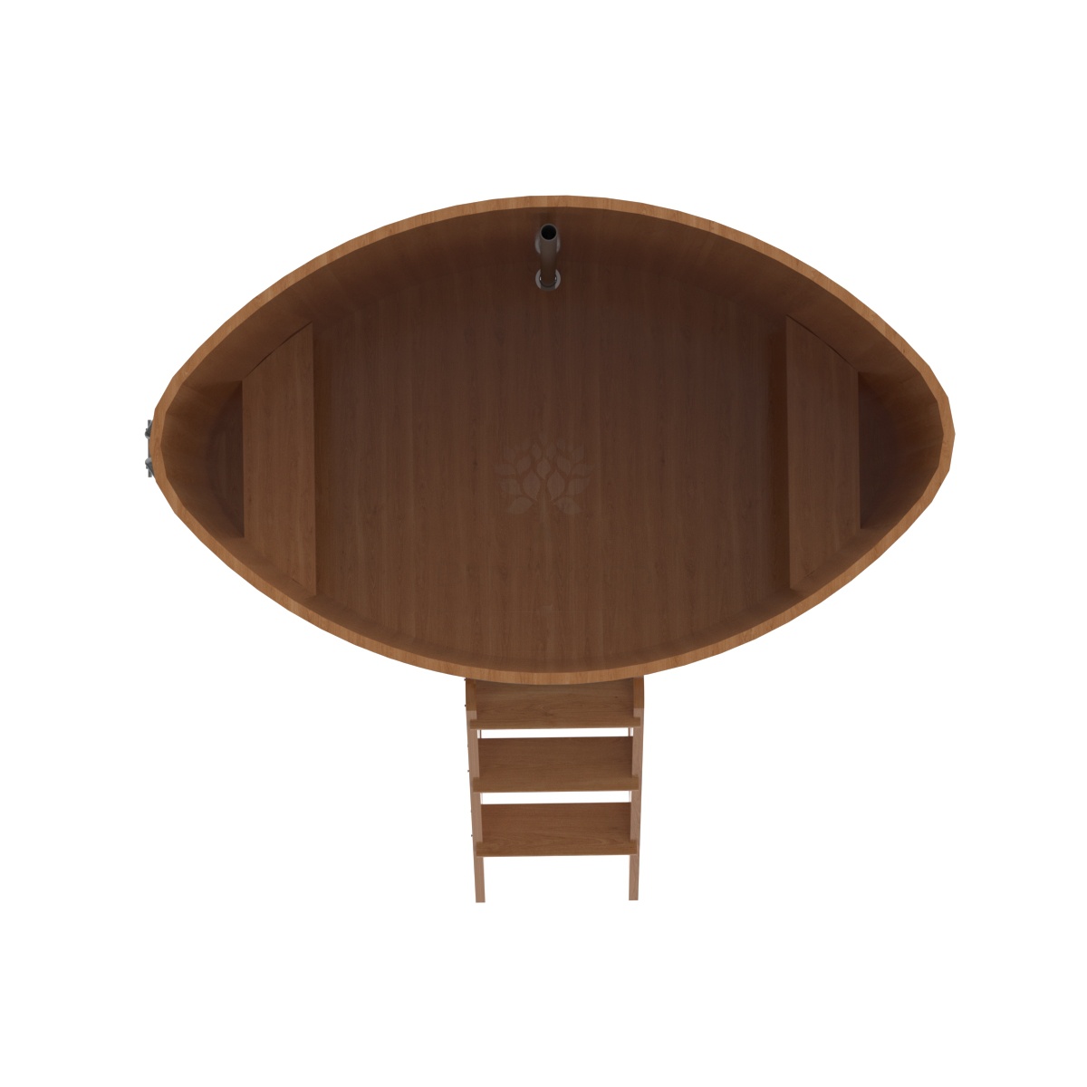 1332 Купель овальная из дуба 1,15х1,83х1,4 натуральная Alyarus  - Вид №4