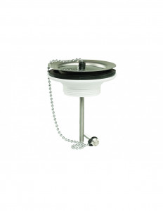 701100 000 00  Пробка и цепной стопор для мойки Д. 60 мм, зажим 0/70 мм, NF, нержавеющая сталь Valentin Сталь