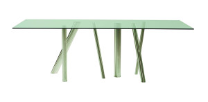 Прямоугольный обеденный стол из закаленного стекла