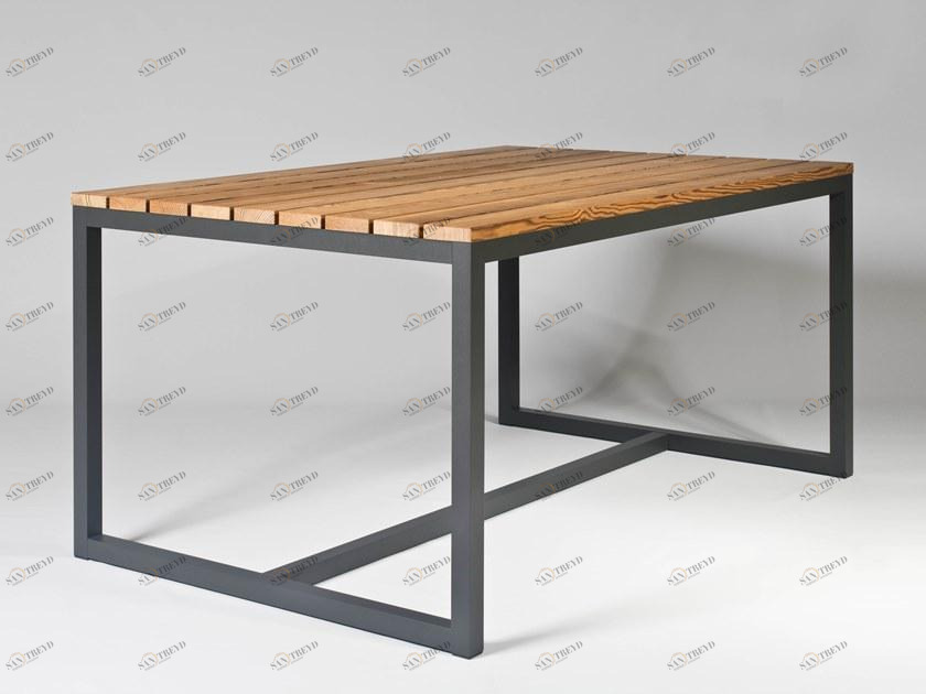 Sachi Прямоугольный обеденный стол из алюминия и дерева Spikes sun-id-1477544