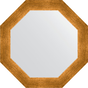 BY 3700 Зеркало в багетной раме - травленое золото 59 mm EVOFORM Octagon