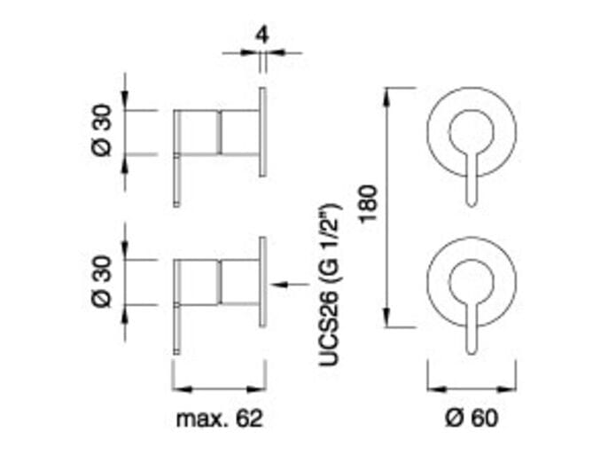 Душ в сборе с термостатическим смесителем и переключателем CEADESIGN INNOVO ARCH-00123423 - Вид №2