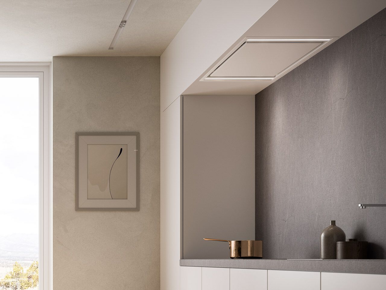 Встраиваемая вытяжка из нержавеющей стали со встроенным освещением Falmec дизайн ARCH-00068900