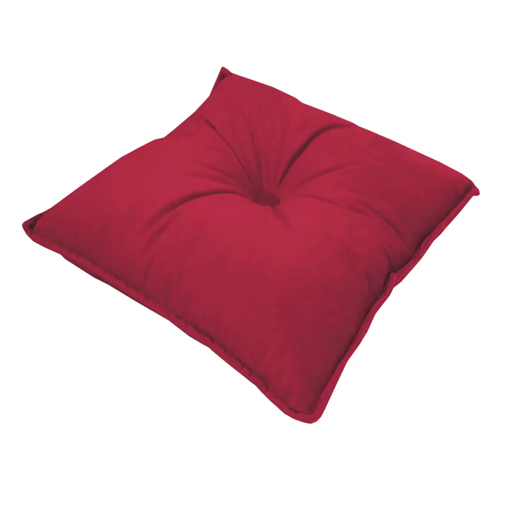 Подушка с пуговицей Бархат 43x43 см цвет красный LINEN WAY STLM-2208001 - Вид №1
