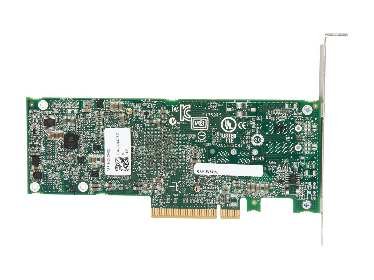 2277600-R asr-8405 single (hybrid raid 1, 10 raid 0, 1, 10, 1e, 5, 6, 50 and 60, 4 int. ports(sff8643), 1024 cache, кабели отдельно) Adaptec Santreyd  - Вид №3