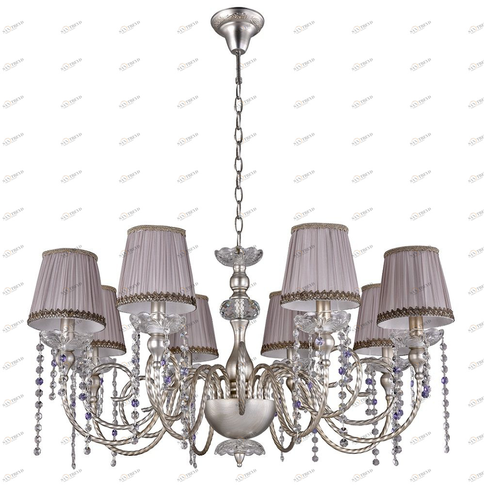 Подвесная люстра Crystal Lux Alegria SP8 Silver-Brown CRYSTAL LUX ДИЗАЙНЕРСКИЕ, ALEGRIA SILVER 056872 Серый 