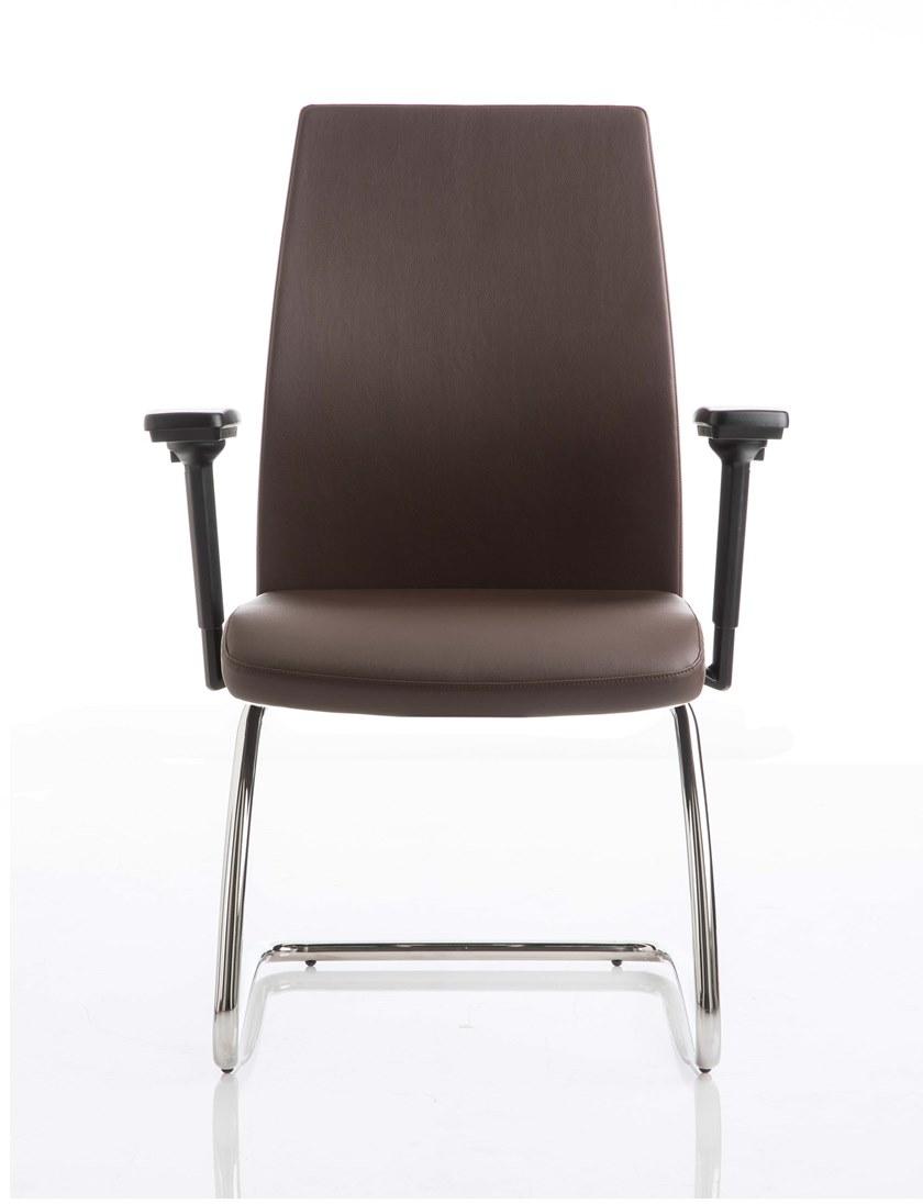 Luxy Кожаное офисное кресло на санях с подлокотниками Smartoffice 4offi02, 4offi04  - Вид №1