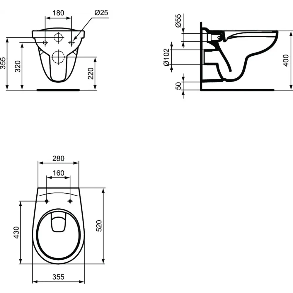 Унитаз подвесной Is Asolo R011301 безободковый 82222722 STLM-2055422 Ideal Standard - Вид №10
