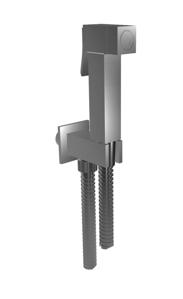 901 / Q Комплект квадратного шаттафа для туалета с коленом для подачи воды. Bongio Wellness 901/Q