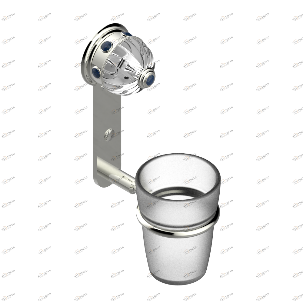 A1K-536 Стакан настенный для зубных щёток Thg-paris Amboise с лазуритом Матовый никель A1K-536 CAT.C