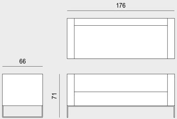 Viganò 3-х местный тканевый диван по контракту Cubino sun-id-1466633 - Вид №3