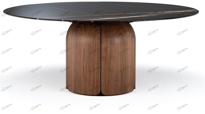 Milla & Milli Круглый стол из мрамора и массива дерева Bloom sun-id-1498665