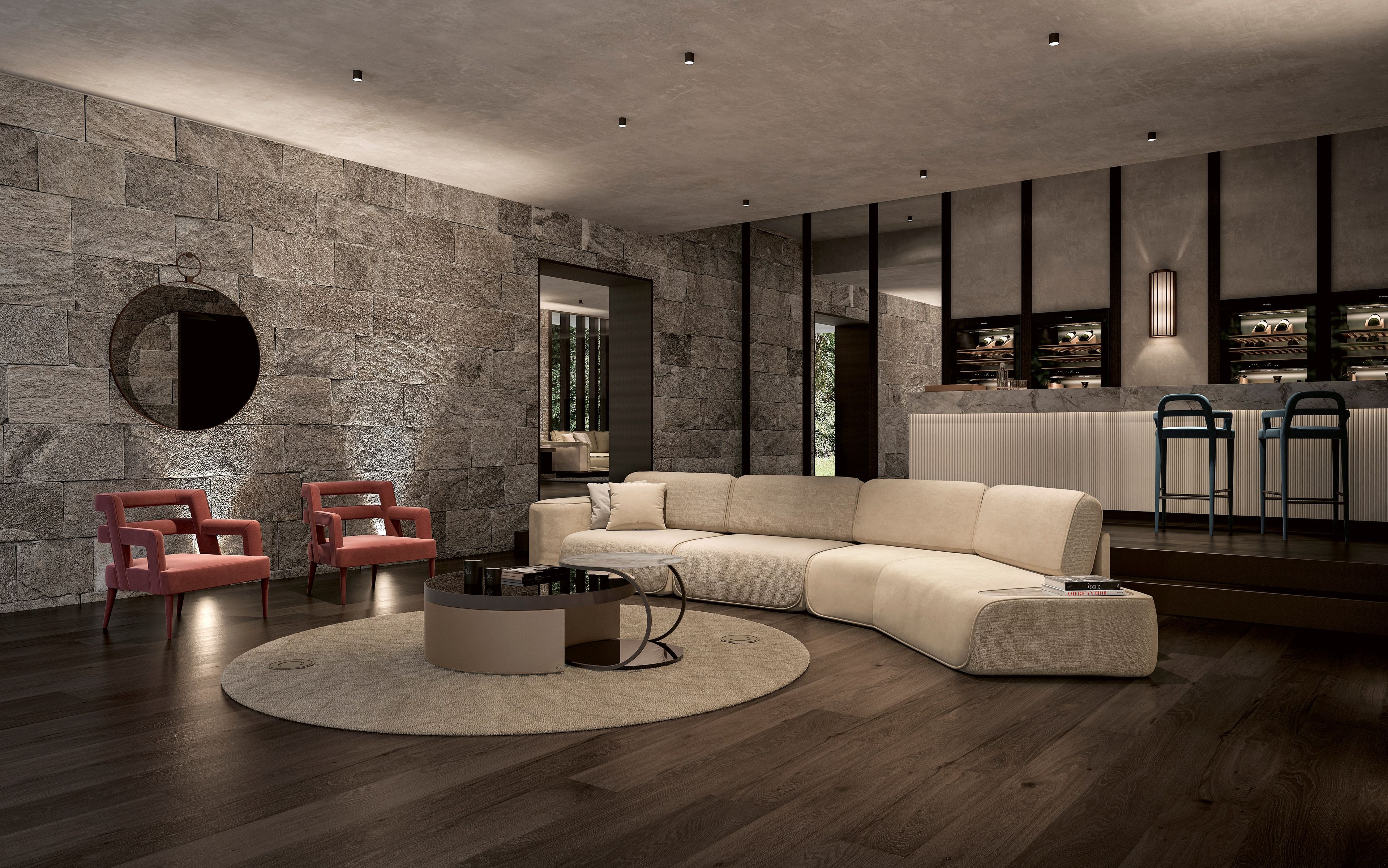 Круглое металлическое зеркало с рамкой CPRN HOMOOD Шестое чувство ARCH-00017376