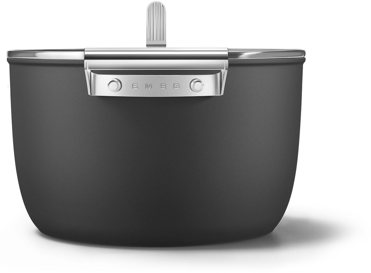 CKFC2611BLM Посуда / кастрюля с двумя ручками и крышкой 26 см, черная SMEG  - Вид №5