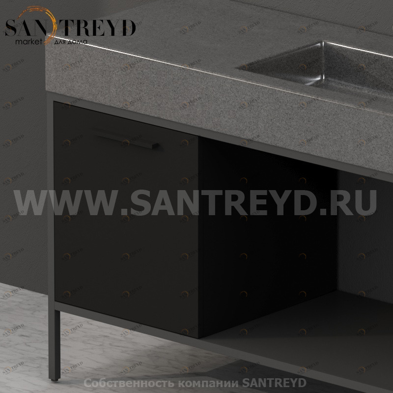 SS4548AR2 Тумба с открывающейся левой створкой (с 1 стеклянной полкой) Globo Ceramica Globo INCANTHO