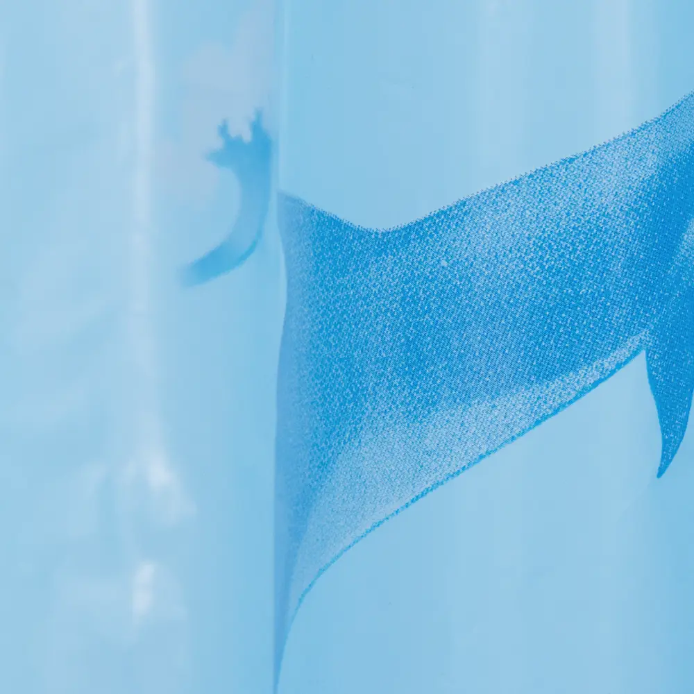 Штора для ванной комнаты «Дельфины» 180х180 см цвет голубой V-LINE STLM-2001016 - Вид №2