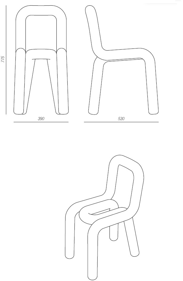 Moustache Съемный тканевый стул Bold sun-id-1358962 - Вид №12