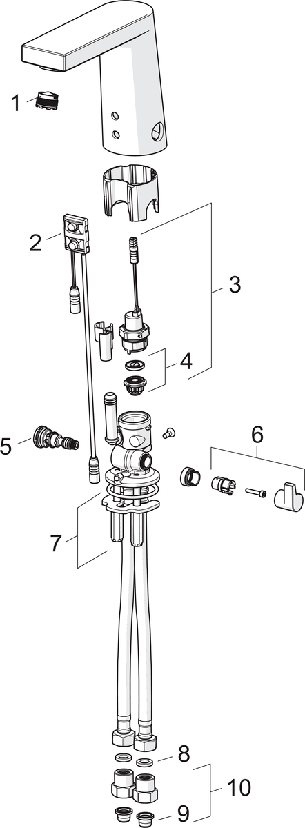 Oras 6125FZ Смеситель для умывальника, 9/12 V, Bluetooth 6125FZ Electra Хром  - Вид №4