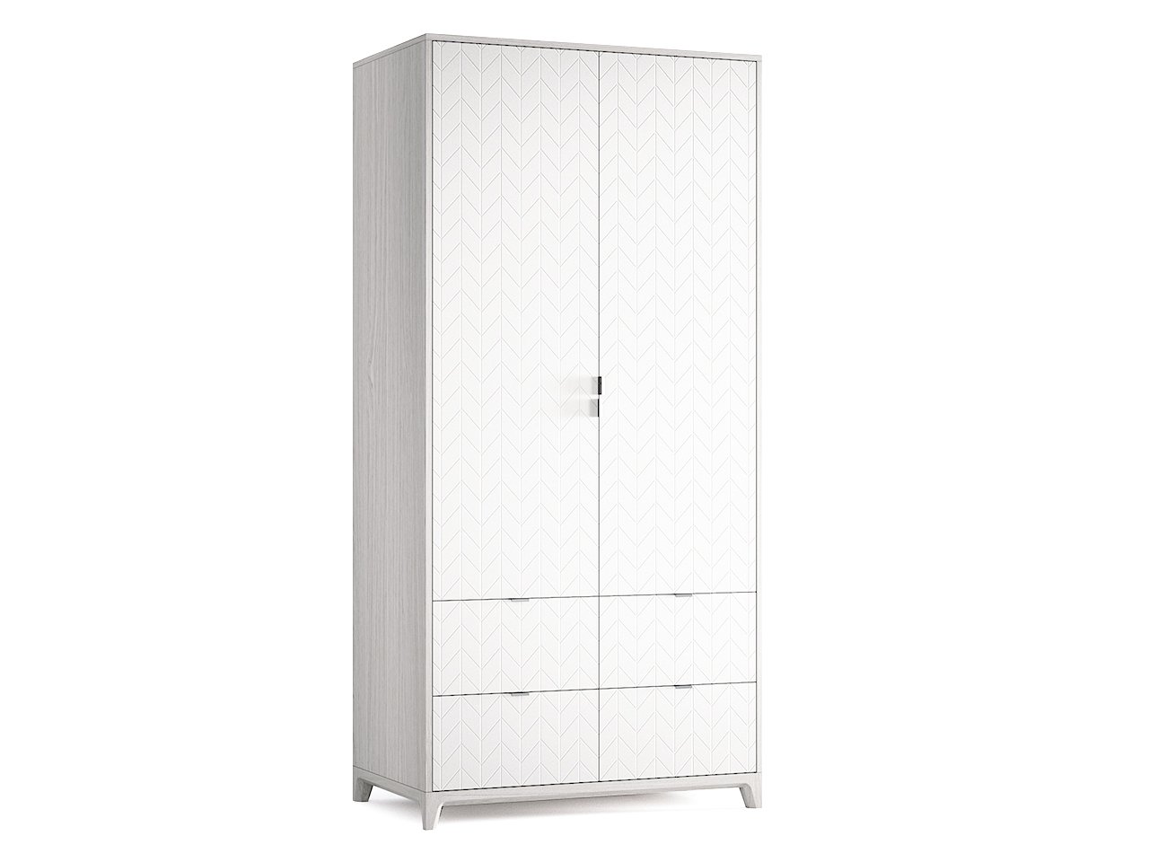 Шкаф распашной двухдверный с ящиками молочный Case №4 THE IDEA  210411 Белый  - Вид №1