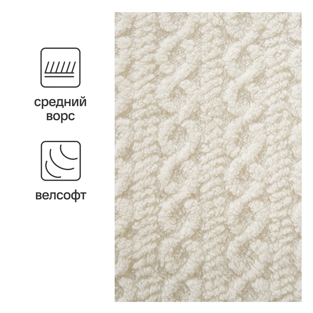 Плед STOLITSA TEKSTILYA Braid: уютный велсофт экрю 180×200 см 88035588 СТОЛИЦА ТЕКСТИЛЯ STLM-1035611 - Вид №1