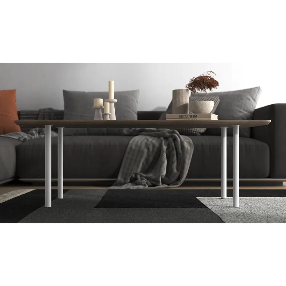 EDSON Круглая мебельная ножка белая 40 см с усиленной конструкцией 82754087 STLM-0035476 - Вид №5